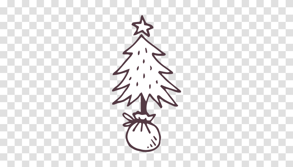 Christmas Tree Hand Drawn Icon, Plant, Ornament, Star Symbol Transparent Png