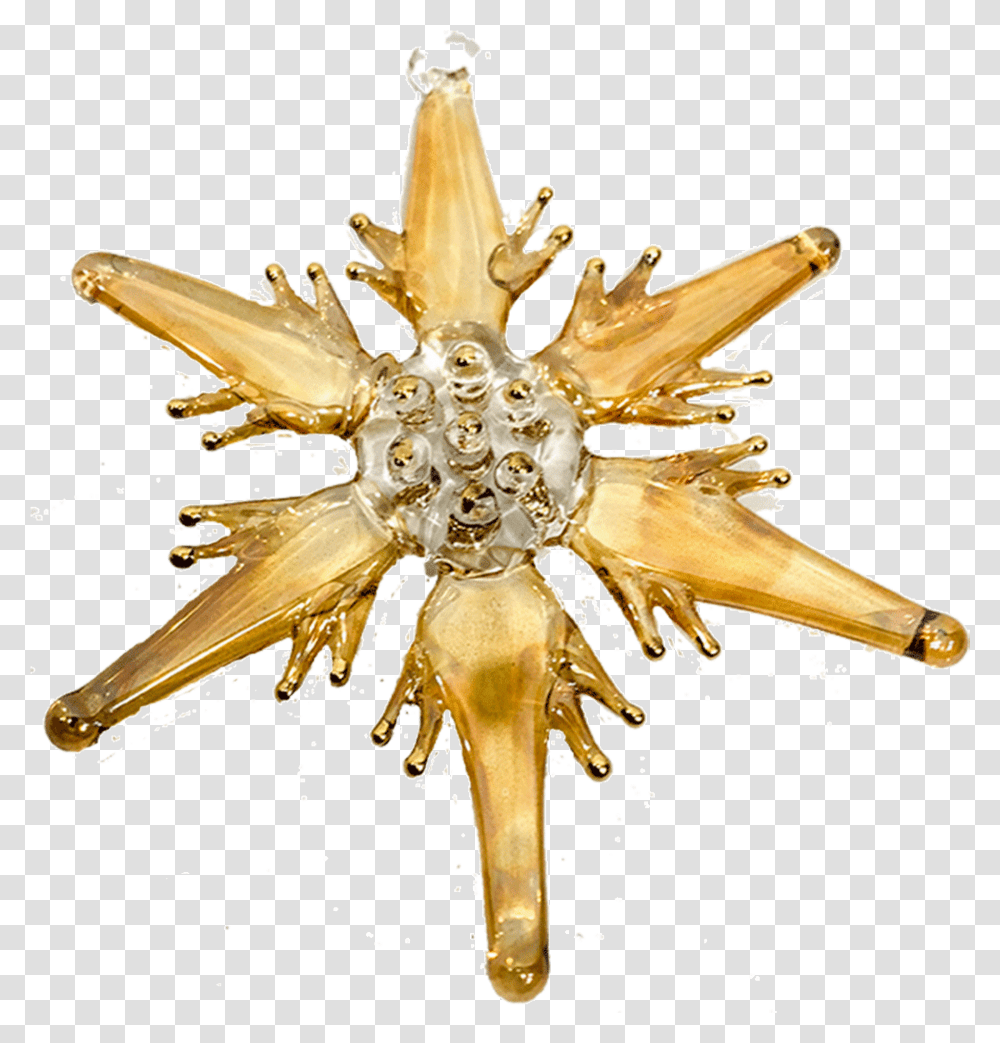 Christmas Tree Ornament Glass Star In Gold Color Handmade Egypt Illustration, Cross, Symbol, Accessories, Accessory Transparent Png