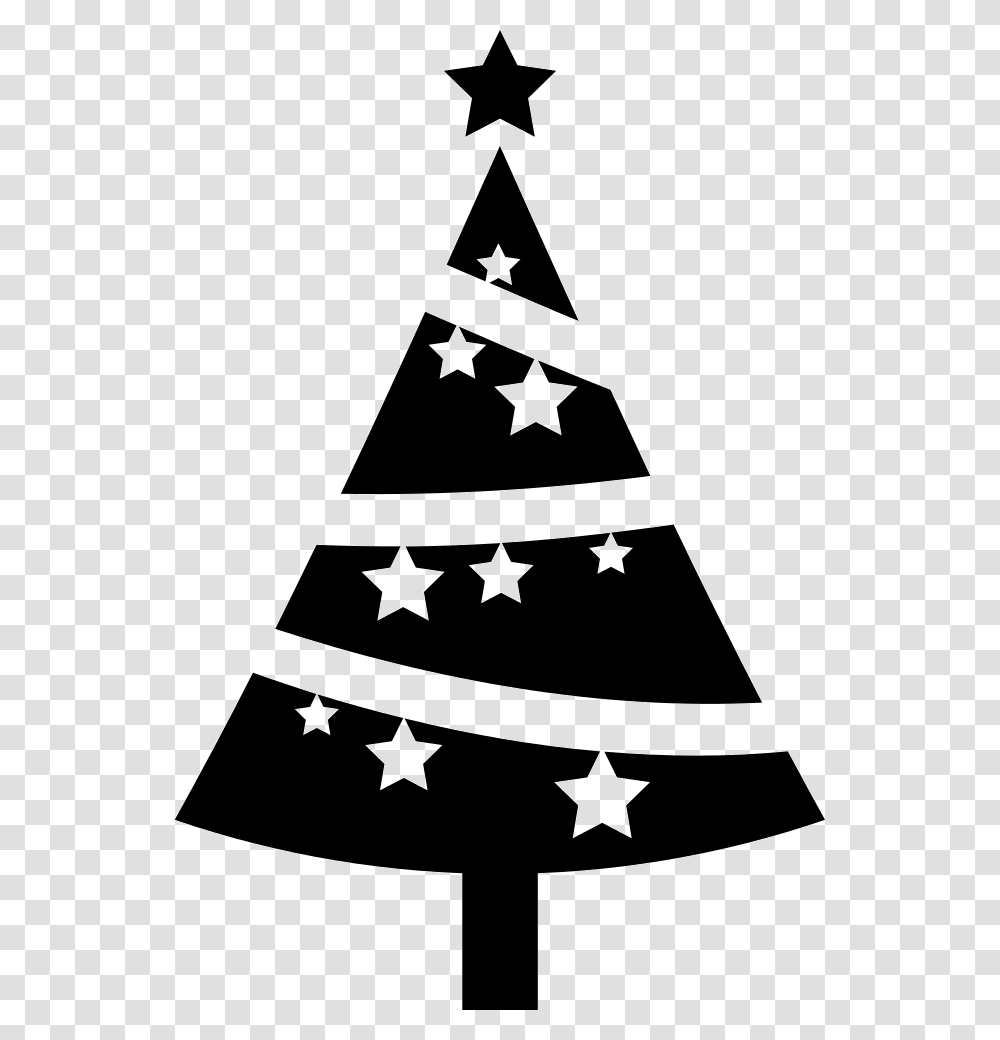 Christmas Tree Ornamented With Stars Comments Vector White Christmas Tree, Stencil, Star Symbol, Triangle Transparent Png