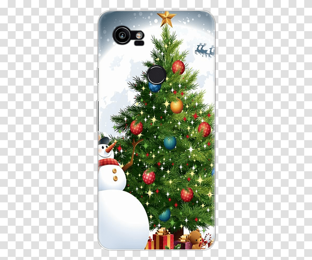 Christmas Tree Patterned Case For Fundas Google Pixel Merry Christmas Santa Claus Images Hd, Ornament, Plant, Pine, Bush Transparent Png
