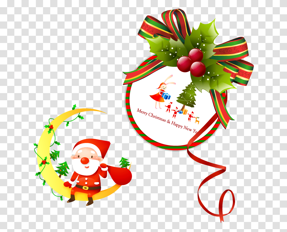 Christmas Tree Santa Claus Christmas Ornament Gift Happy Christmas Image Download, Floral Design, Pattern Transparent Png