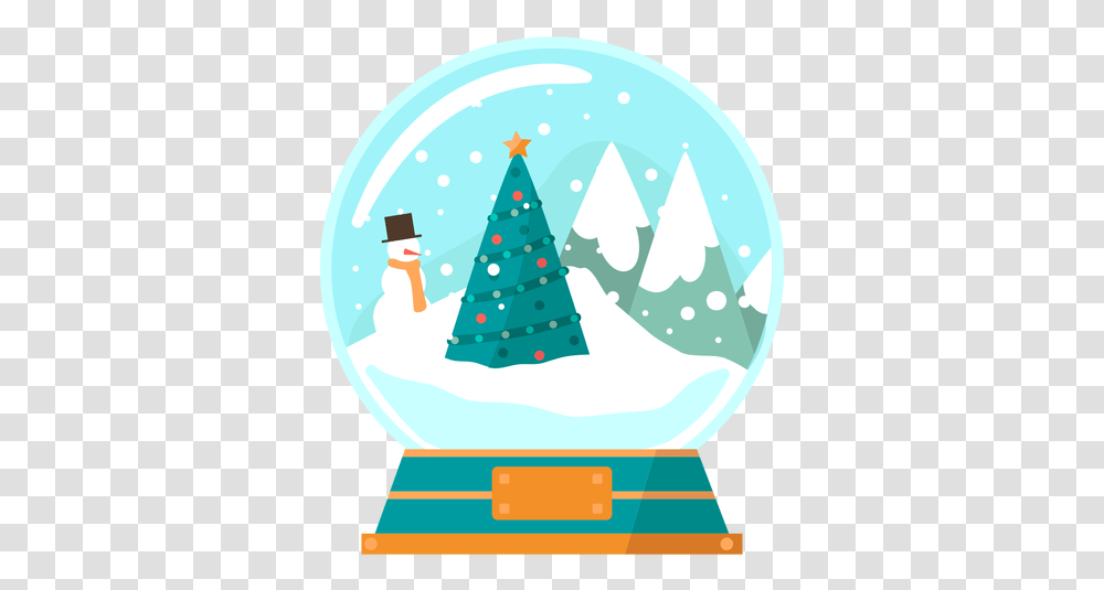 Christmas Tree Scene Snow Globe & Svg New Year Tree, Plant, Ornament, Graphics, Art Transparent Png