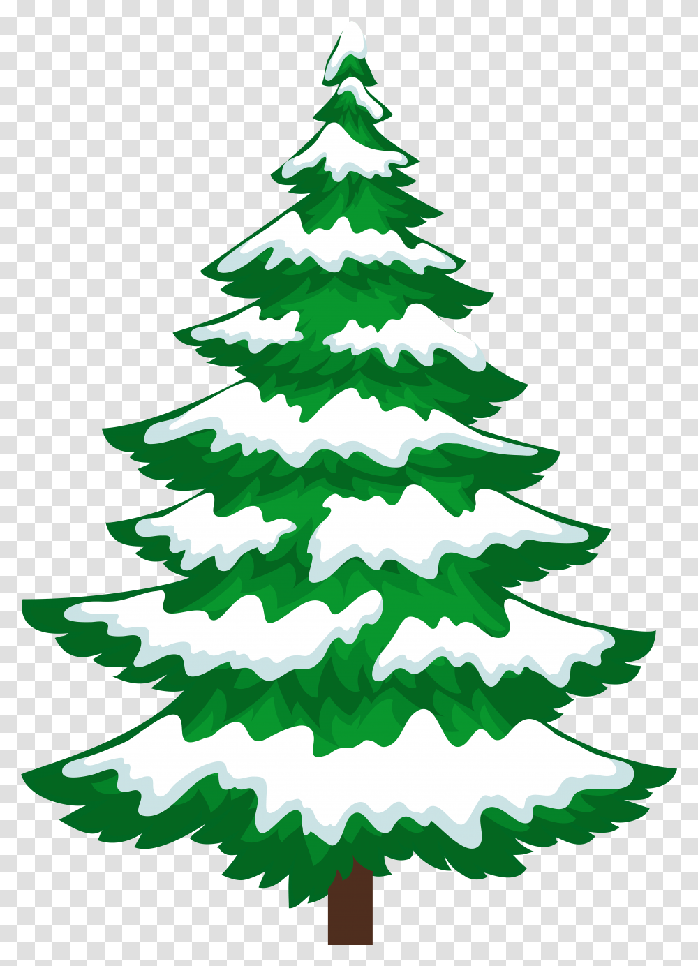 Christmas Tree Snow Clipart Snowy Christmas Tree Clipart, Plant, Ornament Transparent Png