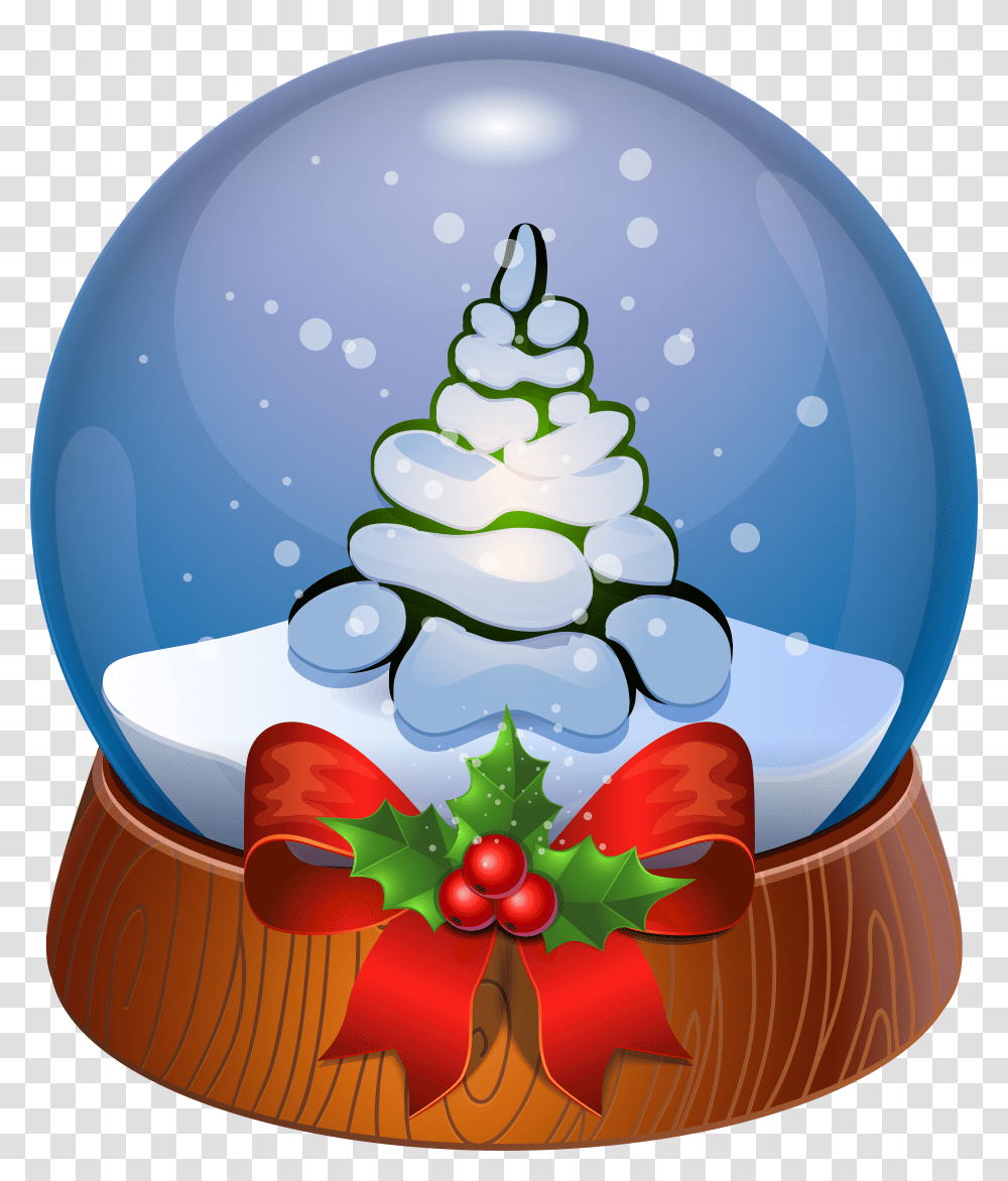 Christmas Tree Snow Globe Clip Art Christmas Snow Globe Background, Plant, Ornament, Birthday Cake, Dessert Transparent Png