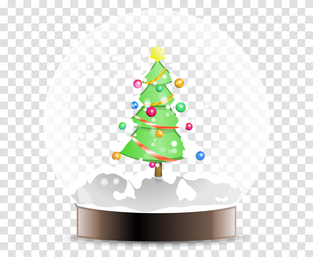 Christmas Tree Snow Globe Clipart Christmas Day, Light, Lightbulb, Plant, Ornament Transparent Png