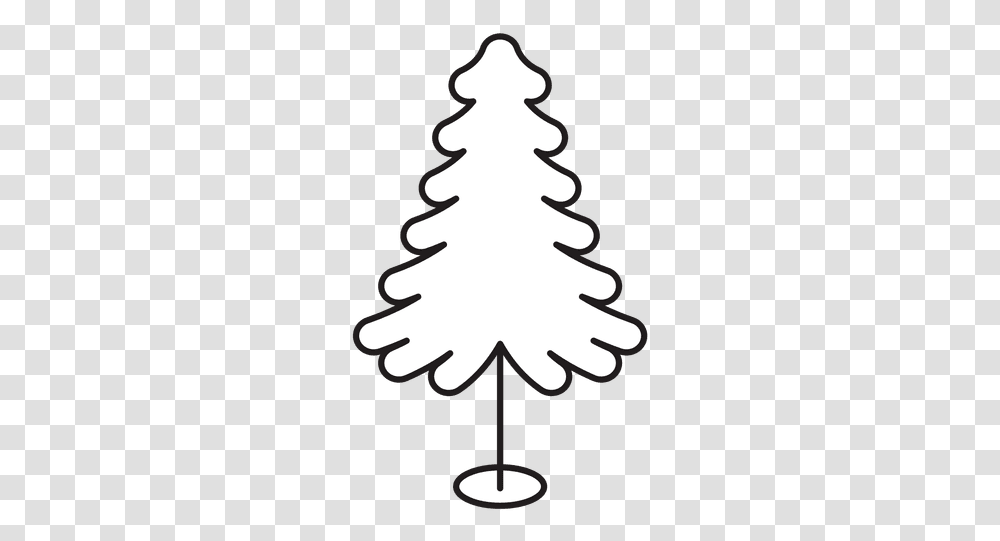 Christmas Tree Stroke Icon 18 & Svg Vector Christmas Tree, Plant, Ornament, Stencil, Leaf Transparent Png