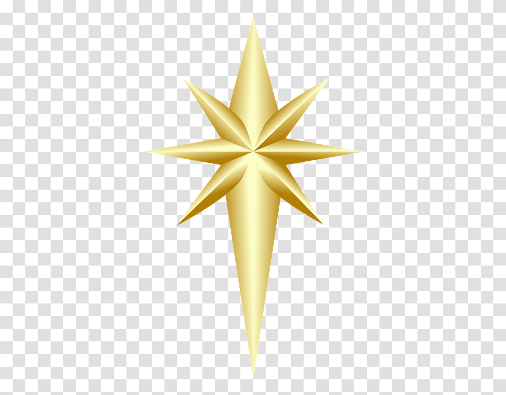 Christmas Tree Topper Ornament Illustration, Cross, Symbol, Star Symbol, Gold Transparent Png