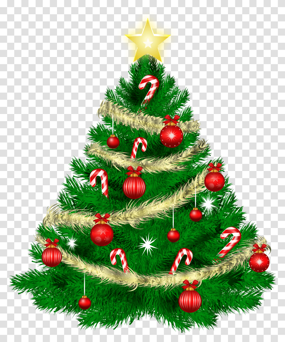 Christmas Tree With Christmas Ornaments And Star Thank You For The Holiday Wishes Transparent Png