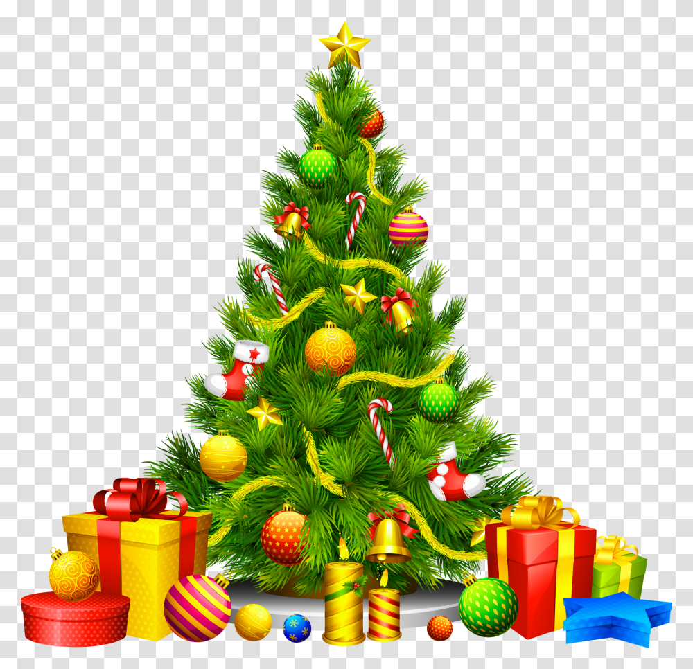 Christmas Tree With Gifts, Ornament, Plant, Graphics, Art Transparent Png