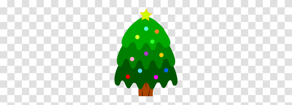 Christmas Tree With Ornaments And Star Clip Art, Food, Plant, Candy Transparent Png