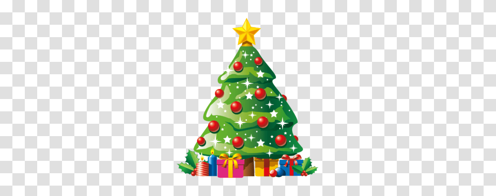 Christmas Tree With Presents Clip Art Happy Holidays, Plant, Ornament, Star Symbol, Vegetation Transparent Png