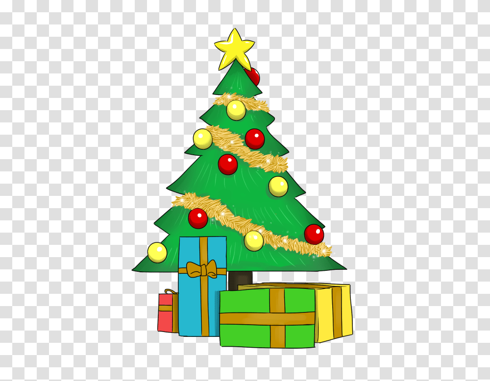 Christmas Tree With Presents Clipart, Plant, Ornament, Vegetation Transparent Png