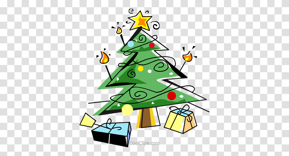 Christmas Tree With Presents Royalty Free Vector Clip Art, Plant, Ornament, Star Symbol Transparent Png