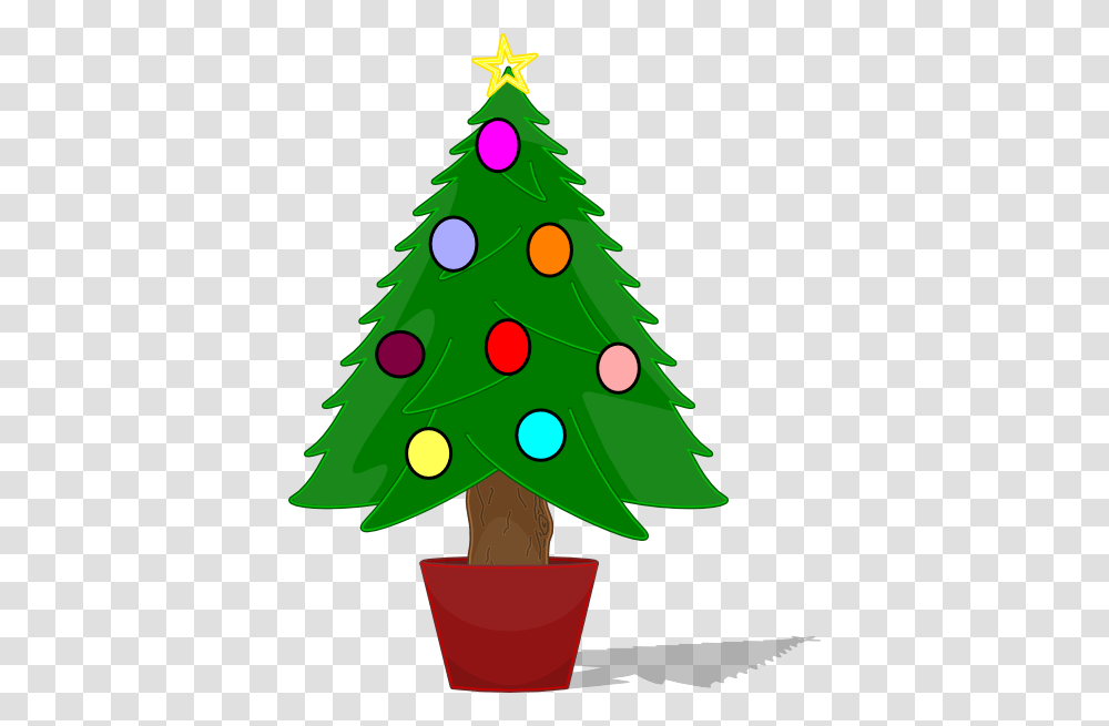 Christmas Tree With Rainbow Color Ornaments Clip Art, Plant, Star Symbol Transparent Png