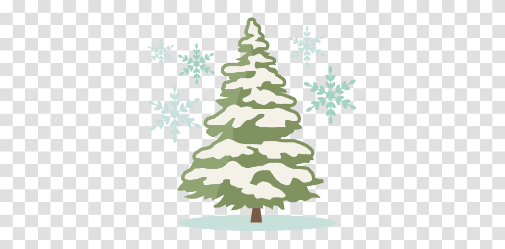 Christmas Tree With Snow Silhouette Winter Pine Tree Silhouette, Plant, Ornament, Snowflake, Star Symbol Transparent Png