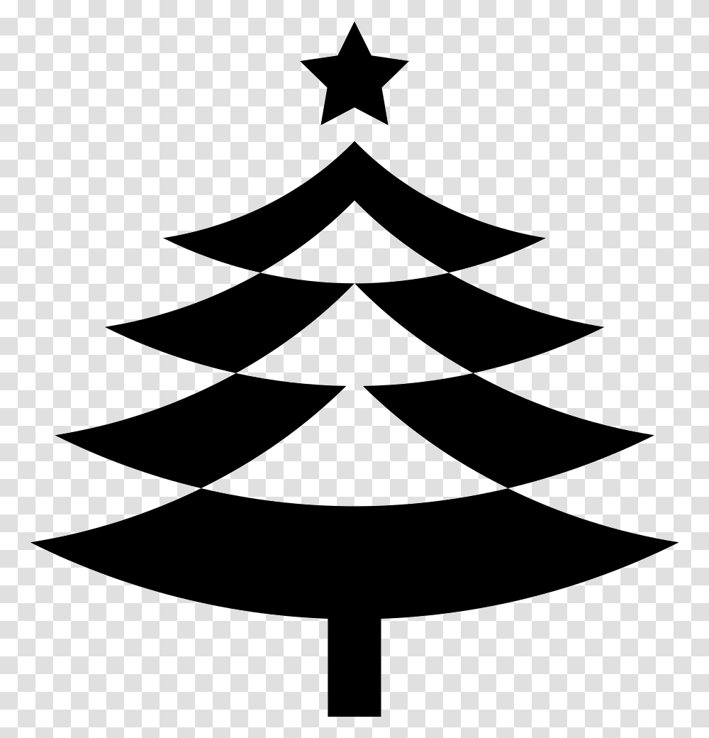 Christmas Tree With Star Christmas Icon Black And White, Lamp, Star Symbol, Silhouette Transparent Png