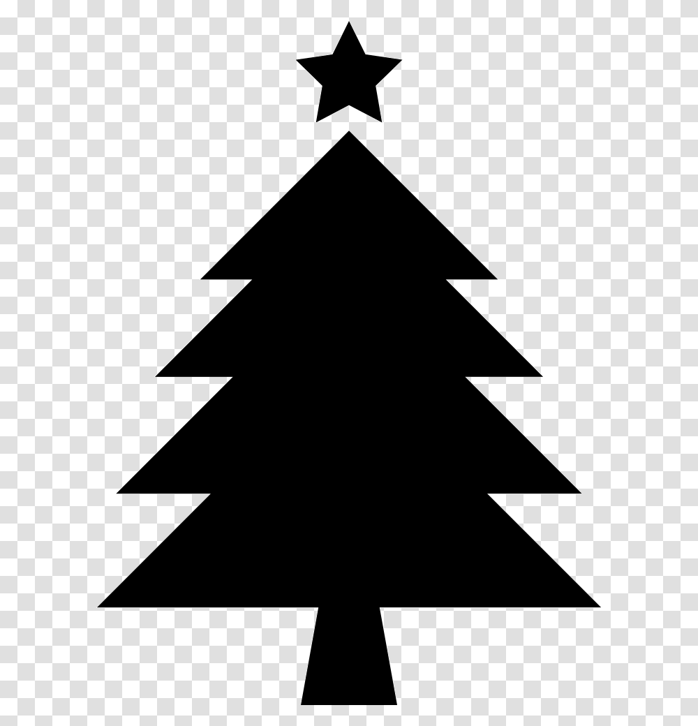 Christmas Tree With Star Silhouette Christmas Tree Clipart, Cross, Star Symbol, Plant Transparent Png