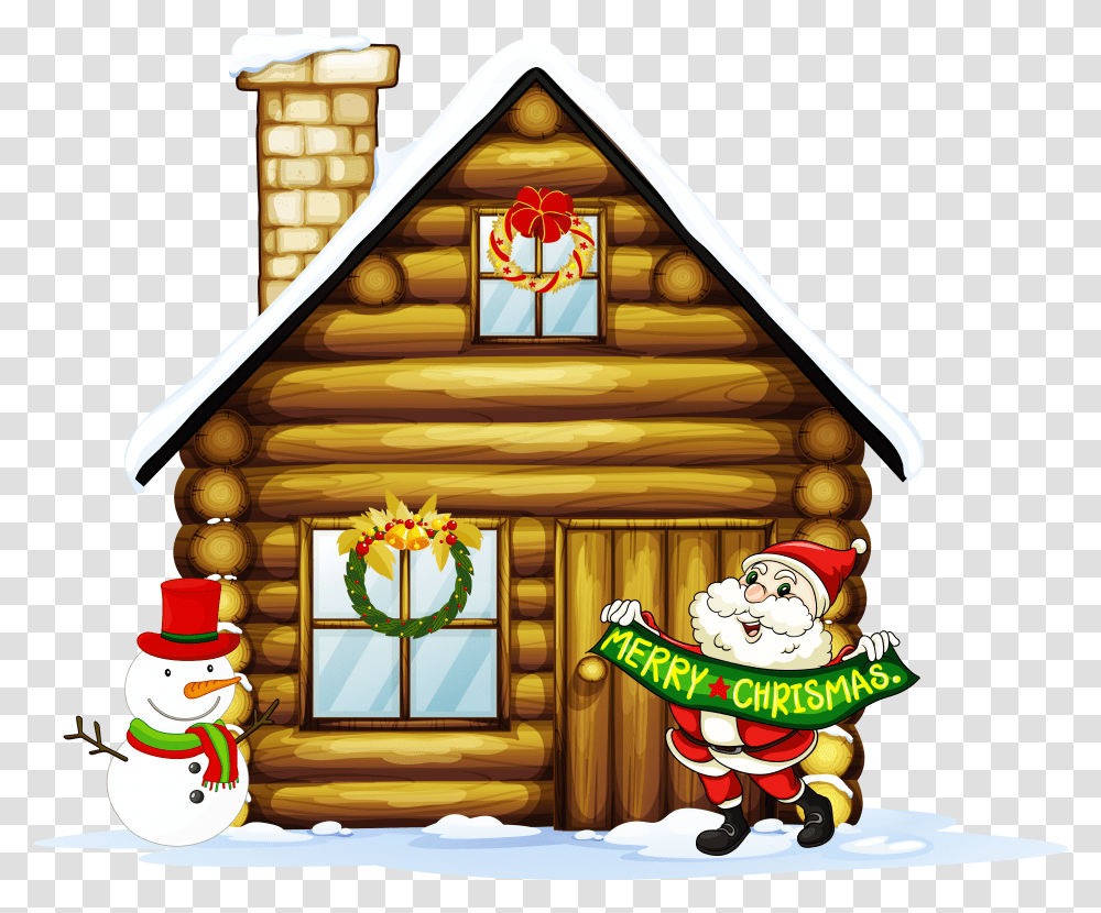 Christmas Village Houses Clipart Download Full Size Christmas House Clipart, Housing, Building, Cabin, Log Cabin Transparent Png