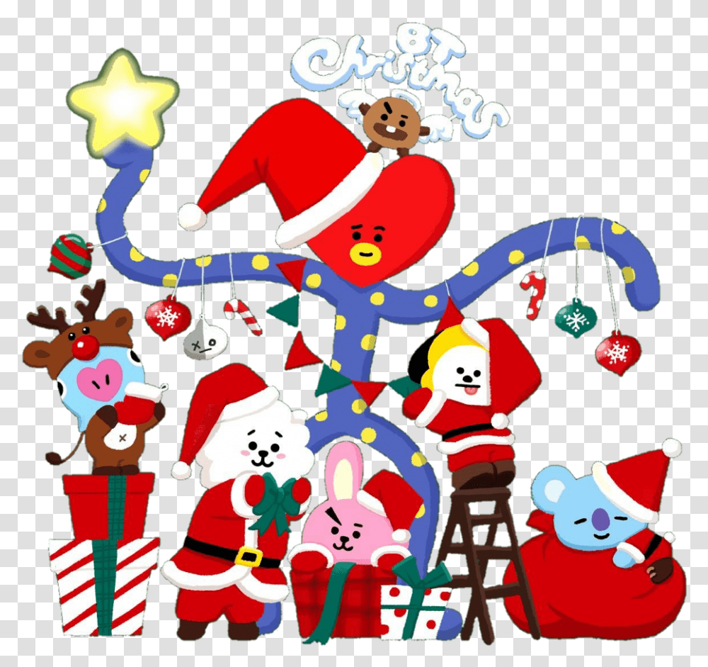 Christmas Wallpapers Top Free Bt21 Christmas Bts Merry Christmas, Tree, Plant, Graphics, Art Transparent Png