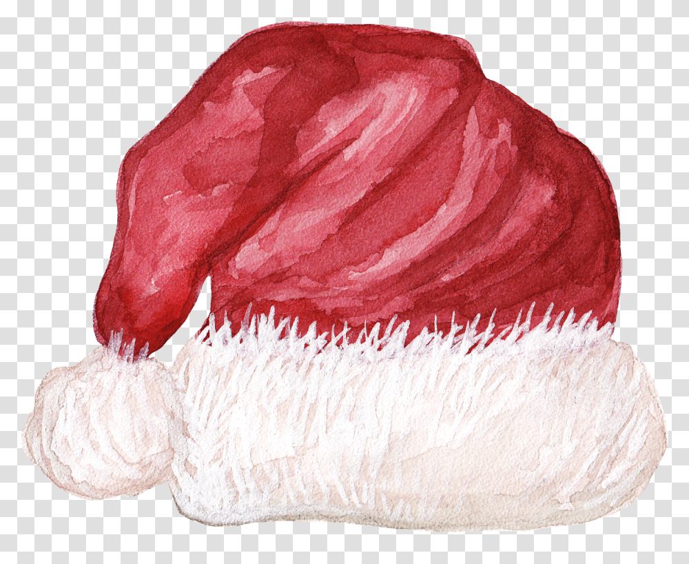 Christmas Watercolor Of Santa Hat, Animal, Towel, Flamingo, Bird Transparent Png