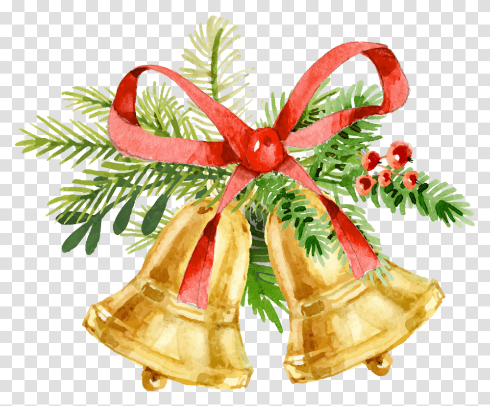 Christmas Watercolour Watercolor Ftestickers Watercolor Christmas Bells, Plant, Lobster, Animal, Ornament Transparent Png