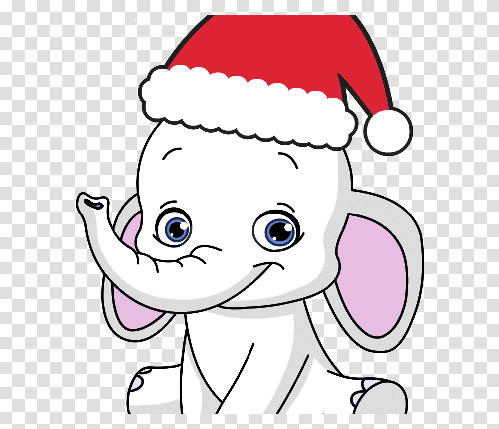 Christmas White Elephant Cartoon, Drawing, Mammal, Animal Transparent Png