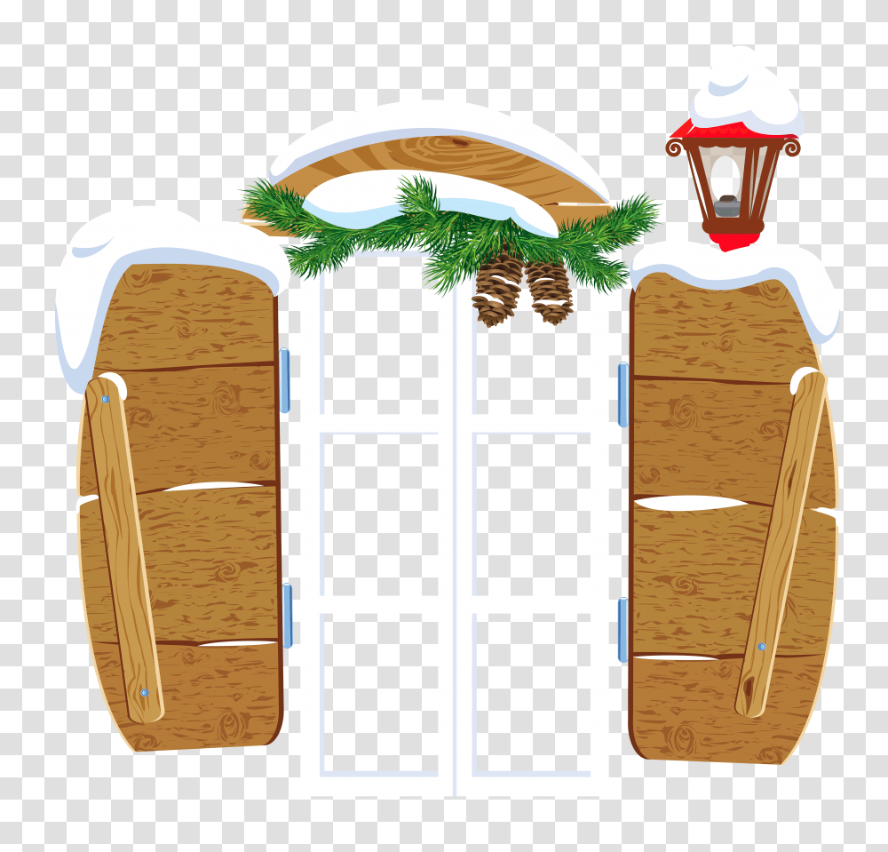 Christmas Window, Wood, Label, Plant Transparent Png