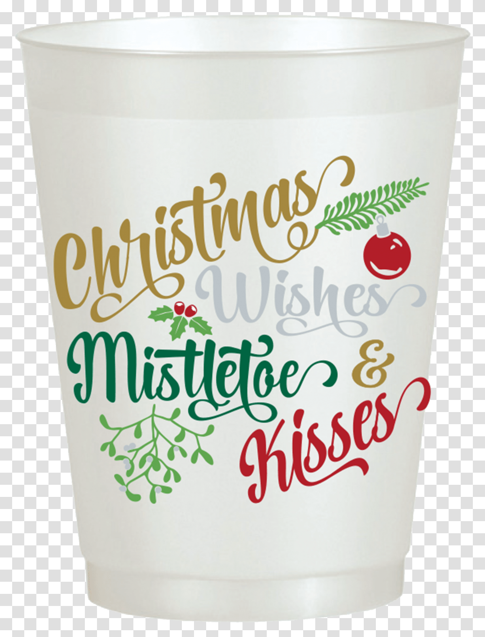 Christmas Wishes Mistletoe Amp Kisses Calligraphy, Bottle, Cosmetics, Tin Transparent Png