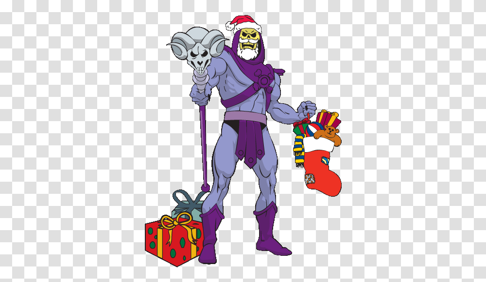 Christmas With Good Ol Skeletor, Christmas Stocking, Gift, Person, Human Transparent Png