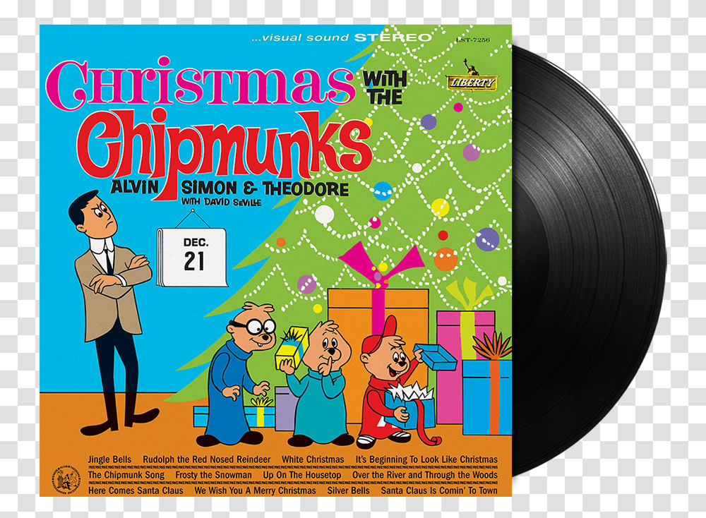 Christmas With The Chipmunks Lp Alvin And The Chipmunks, Person, Human, Advertisement, Poster Transparent Png