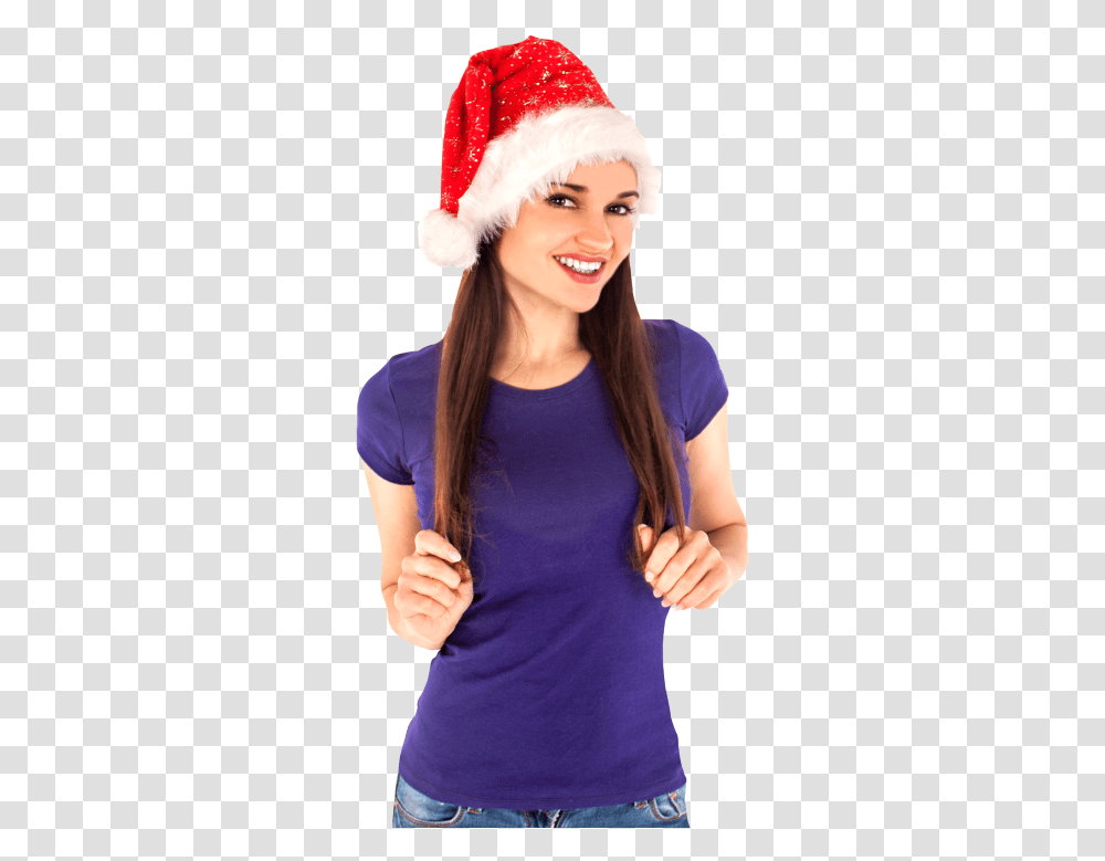Christmas Woman, Person, Hat, Face Transparent Png