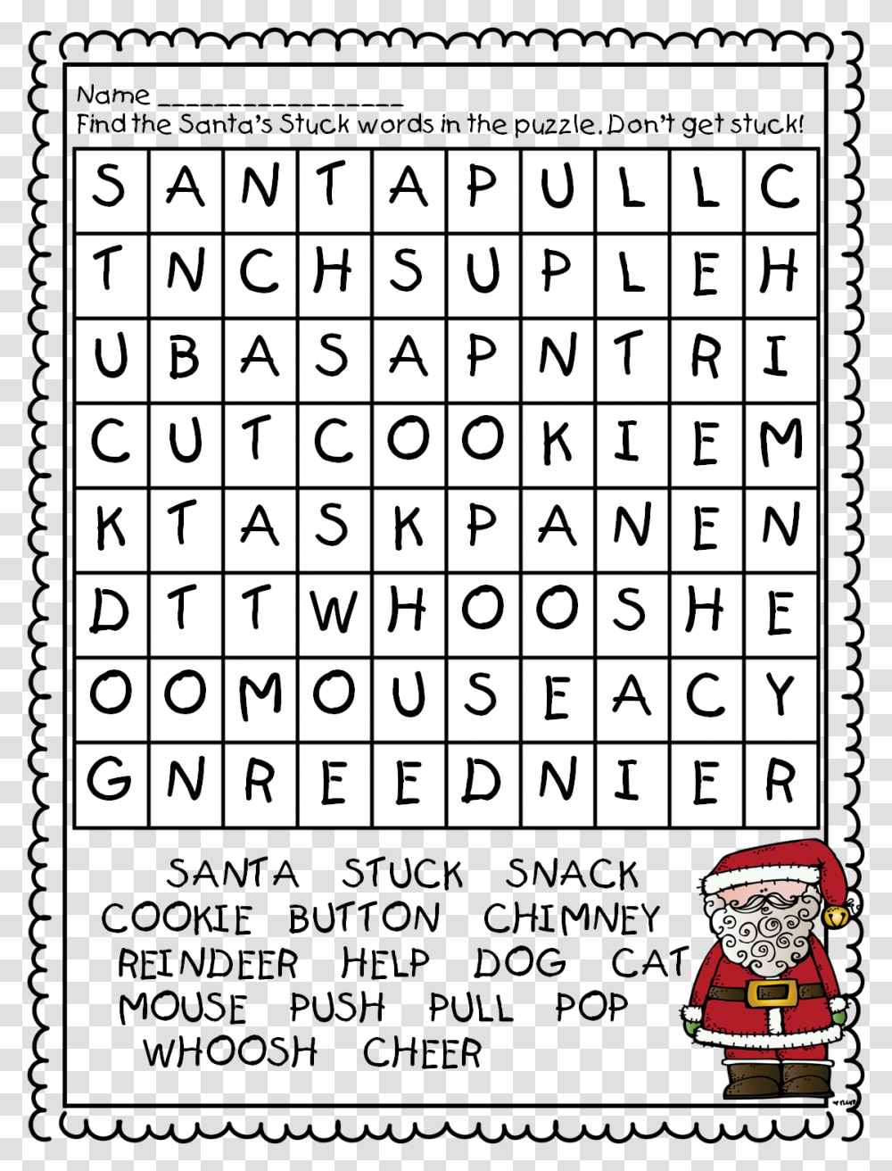 Christmas Word Search Grade, Number Transparent Png