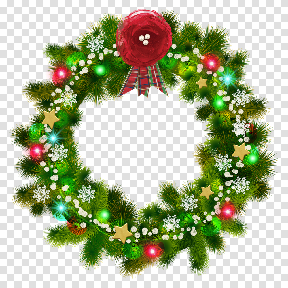 Christmas Wreath Background Background Christmas Garland Clipart, Christmas Tree, Ornament, Plant, Pattern Transparent Png