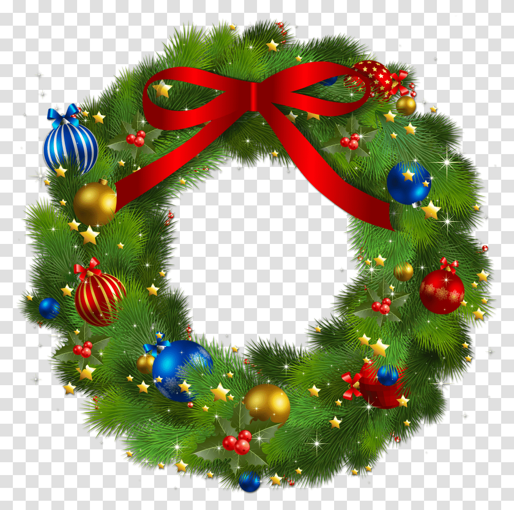Christmas Wreath Bow Free Christmas Wreath Clip Art Transparent Png