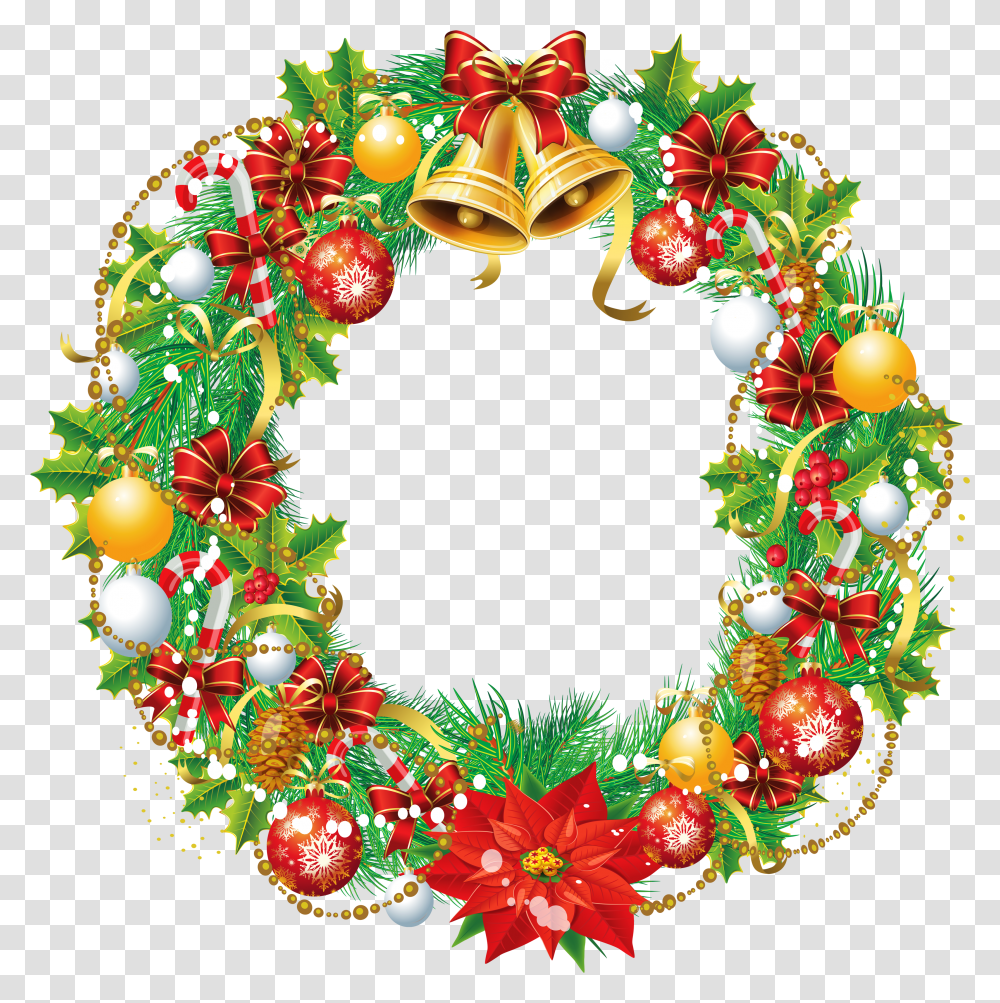 Christmas Wreath Cartoon Santa Claus Stock Illustration Round Christmas Wreath Transparent Png