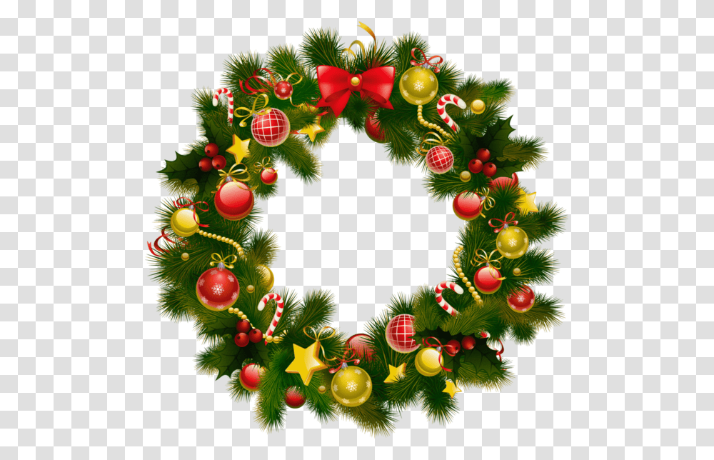 Christmas Wreath, Christmas Tree, Ornament, Plant, Green Transparent Png