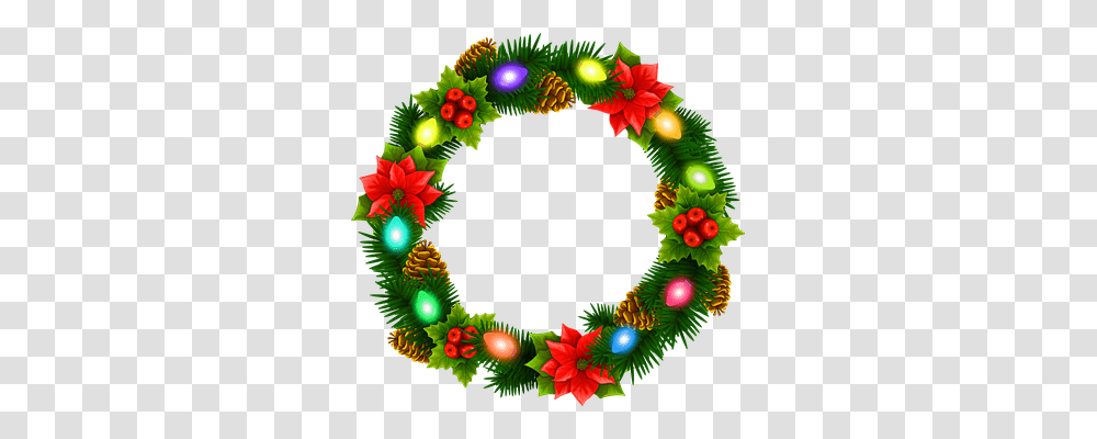 Christmas Wreath Clip Art, Christmas Tree, Ornament, Plant, Green Transparent Png