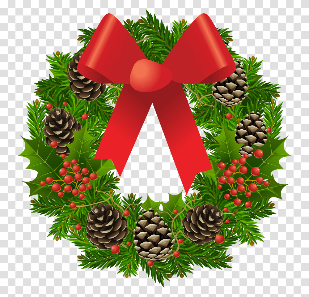 Christmas Wreath Clip Art, Plant, Tree, Conifer, Fruit Transparent Png