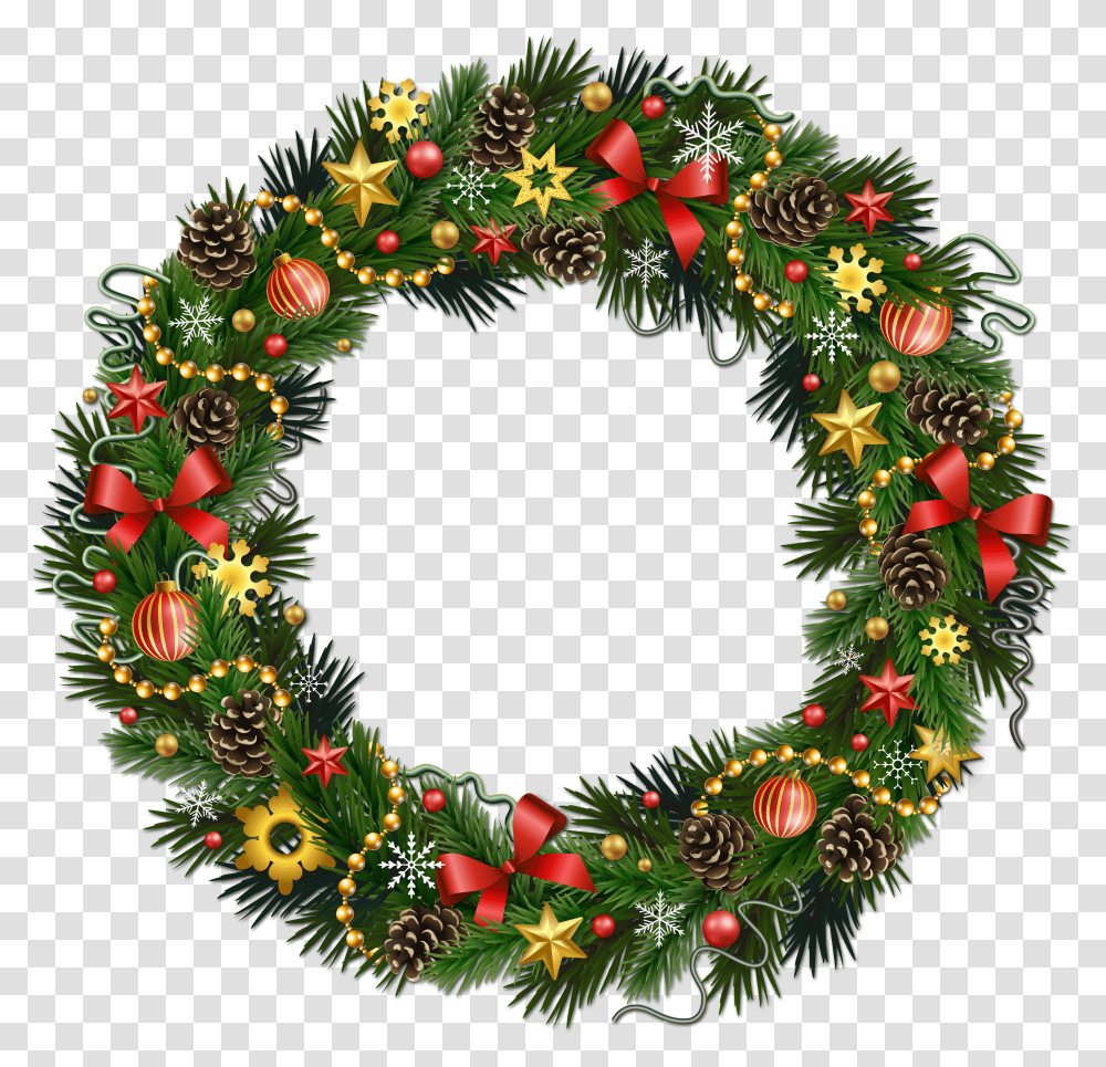 Christmas Wreath Clipart Cartoon Background Christmas Wreath Transparent Png