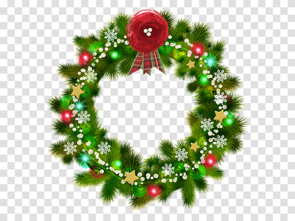 Christmas Wreath Clipart, Christmas Tree, Ornament, Plant Transparent Png