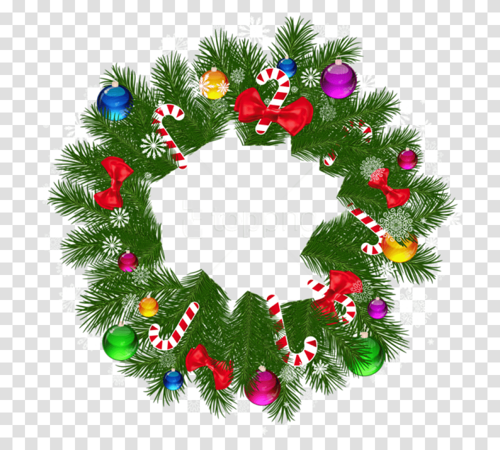 Christmas Wreath Clipart Christmas Wreath, Christmas Tree, Ornament, Plant Transparent Png