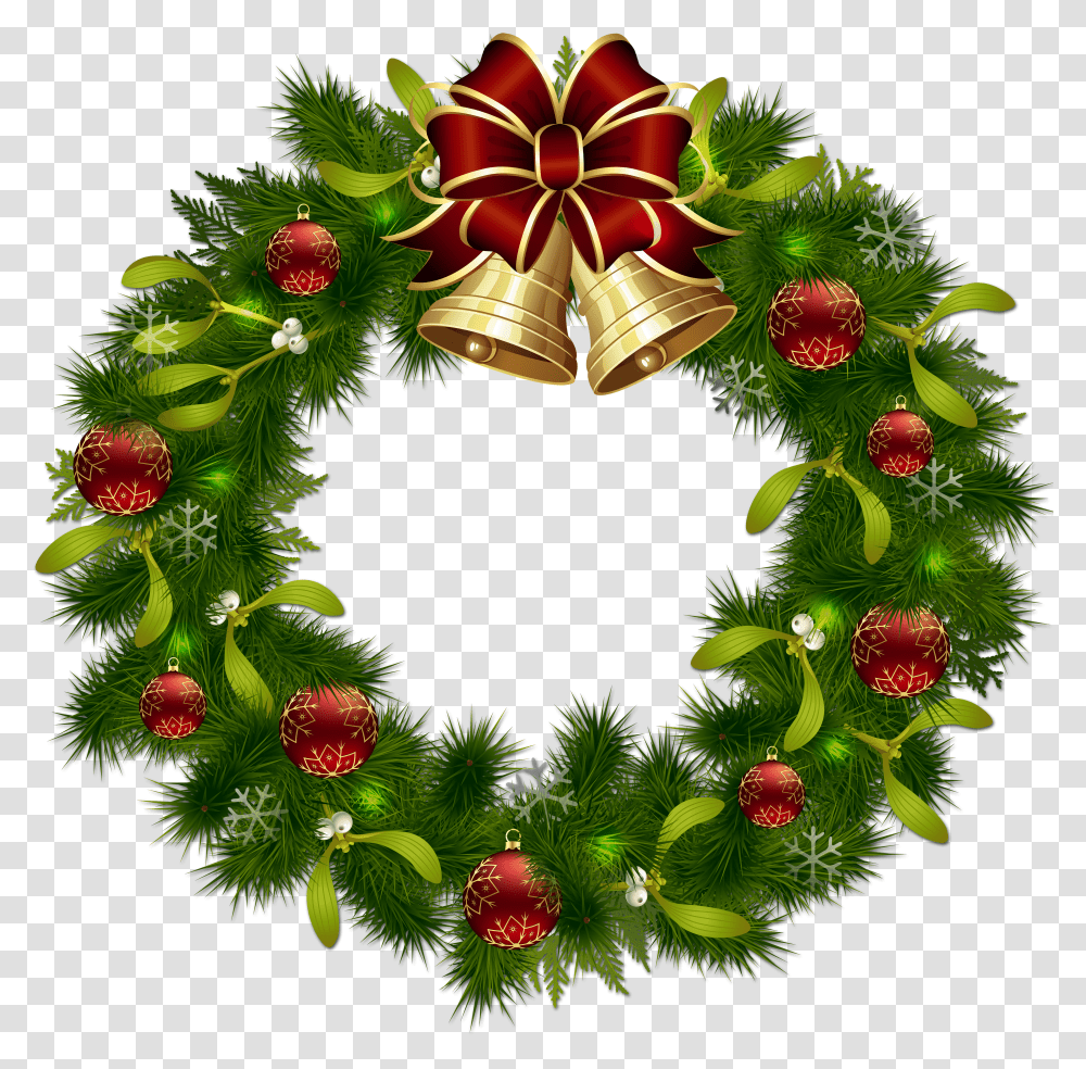 Christmas Wreath Clipart Gold Transparent Png