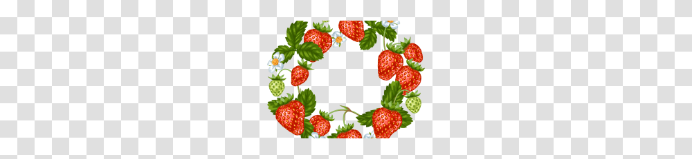 Christmas Wreath Clipart, Strawberry, Fruit, Plant, Food Transparent Png