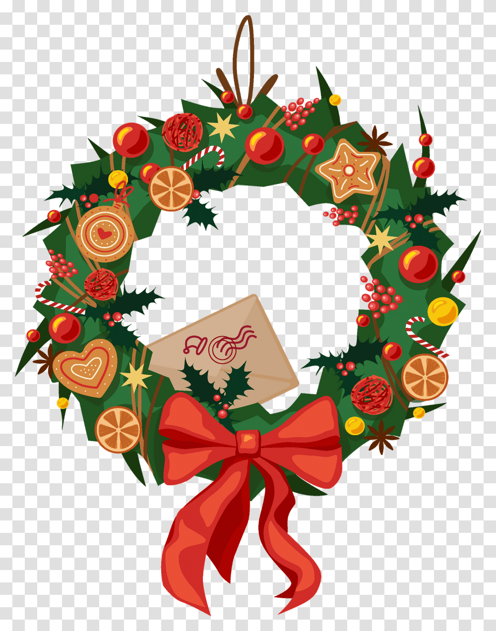 Christmas Wreath Clipart Wreath, Birthday Cake, Dessert, Food, Graphics Transparent Png