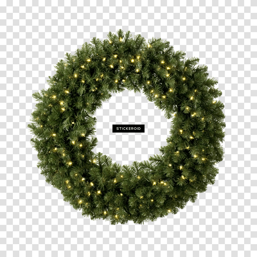 Christmas Wreath Download Background Outdoor Christmas Wreath With Lights Transparent Png