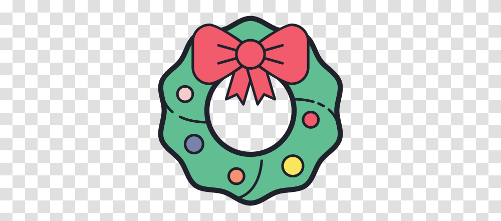 Christmas Wreath Free Icon Of Merry Holidays Dot, Egg, Food, Horseshoe, Rattle Transparent Png
