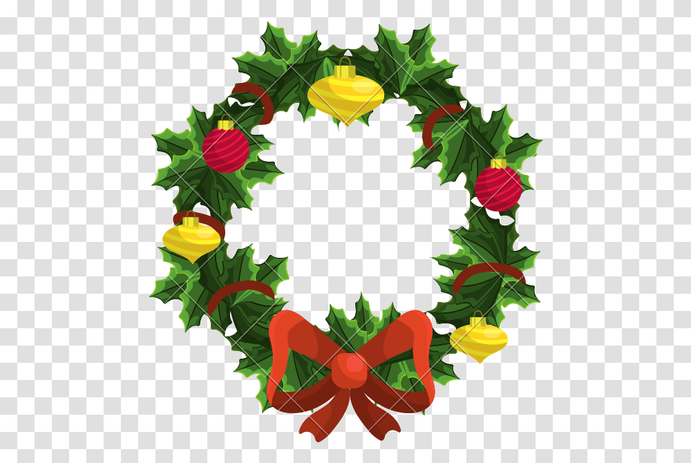 Christmas Wreath Garland With Christmas Design, Green, Cat, Pet, Mammal Transparent Png
