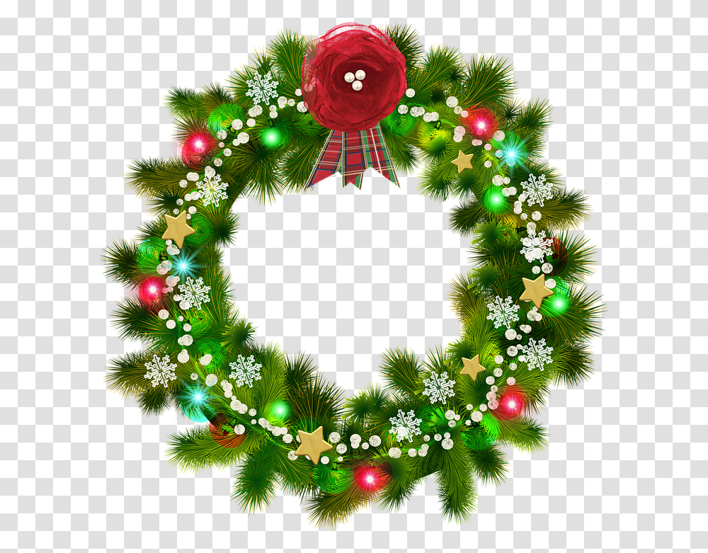 Christmas Wreath Red Flower Free Image On Pixabay Christmas Wreath, Christmas Tree, Ornament, Plant, Green Transparent Png