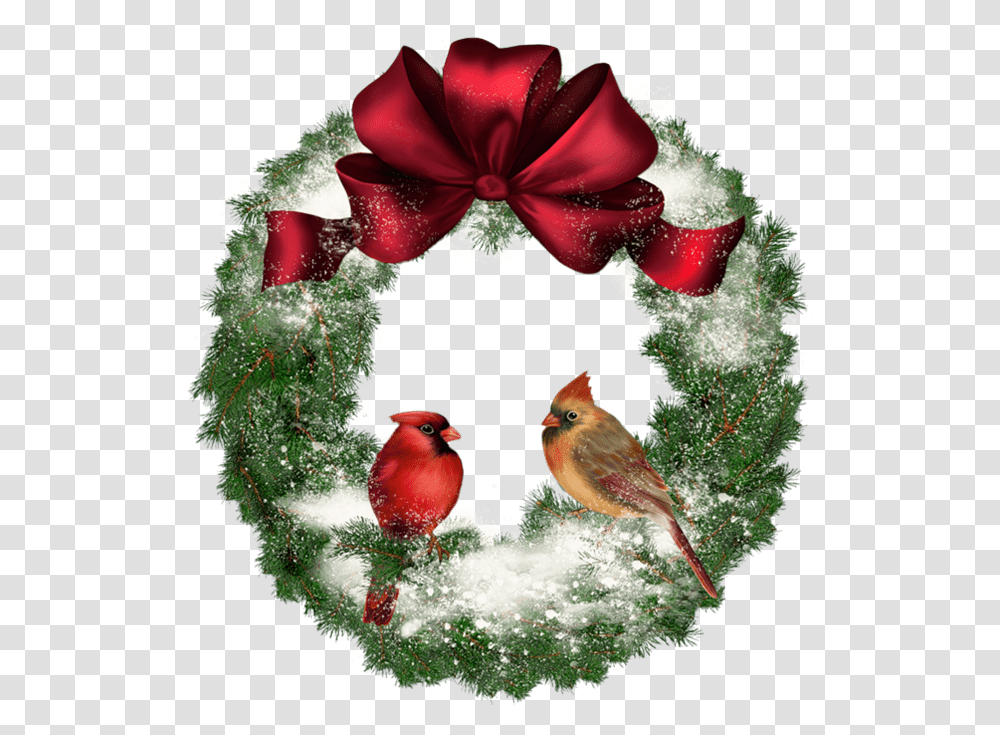 Christmas Wreath With Birds Christmas Wreath With Birds, Animal Transparent Png