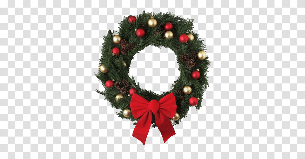 Christmas Wreath With Red Bow Christmas Wreaths, Christmas Tree, Ornament, Plant Transparent Png